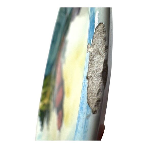 Hand-Painted Italian Ceramic Wall Plate Lighthouse Scene 8” Made In Italy READ - Picture 5 of 7